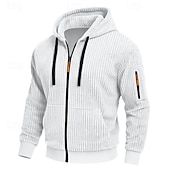 economico Felpa Tattica-Per uomo Felpa con cappuccio Felpa con cappuccio a zip intera Velluto a coste Felpa con cappuccio tattica Nero Bianco Verde militare Rosso Borgogna Con Cappuccio Semplice Testurizzato Sport &amp; Outdoor