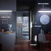 Lampe sous meuble, capteur magnétique intelligent sans perforation, lampes LED rechargeables, veilleuse magnétique sans fil à induction intelligente du corps humain pour cuisine, escaliers, abordables Éclairage d'armoire-Lampe sous meuble, capteur magnétique intelligent sans perforation, lampes LED rechargeables, veilleuse magnétique sans fil à induction intelligente du corps humain pour cuisine, escaliers,