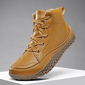 Miesten Bootsit 오피스 / 비즈니스 Pluskoko Kävely Vapaa-aika Päivittäin PU-nahka Mukava Nauhat Musta Valkoinen Keltainen halpa Nilkkurit-Miesten Bootsit 오피스 / 비즈니스 Pluskoko Kävely Vapaa-aika Päivittäin PU-nahka Mukava Nauhat Musta Valkoinen Keltainen