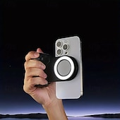 Недорогие Держатели для телефона-Ручка для камеры смартфона, подставка для камеры смартфона, магнитный съемный пульт дистанционного управления, вращающийся на 360 градусов магнит, встроенный фонарик, удобные селфи, прямая трансляция,