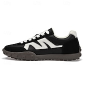 abordables Baskets-Baskets à lacets en similicuir pour homme, chaussures de sport rétro pour l&#039;extérieur – confortables pour la marche, l&#039;entraînement et le style décontracté