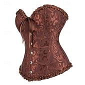 abordables Corsets-Femmes Corset Shapewear Serre-taille Gaine Sculptante Corset sexy Sexy Doux Fleuri Dos nu Vacances Soirée Rue Sans manches Corset Rose Claire Marron Bleu de minuit Printemps Automne Coupe sur mesure