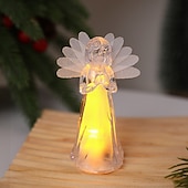 preiswerte Weihnachtsbeleuchtung für den Innenbereich-1 Stück 11,5 x 4,3 cm LED-Lichtstreifen für Weihnachten und Halloween, elektronisches Engel-Ornamentlicht aus Acryl-Imitationskristall, Nachtlicht für Schlafzimmer und Esszimmer im Innen- und