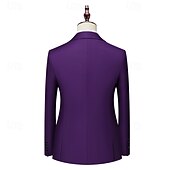 abordables Blazers Classiques pour Hommes-Homme Blazer Affaires Cocktail Fête de mariage Mode Occasionnel Printemps Automne Polyester Uni Avec Poches Boutons Confortable Double Boutonnage veste Noir Blanche Jaune Rose Claire