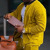 economico giacca sportiva-Per uomo Giacca Leggera Giacca Casual Vacanza Quotidiano Traspirante Tasca Primavera Autunno Blocco di colori Moda Classico Collo alla coreana Regolare Nero Giallo Rosso Blu marino Blu reale Giacca