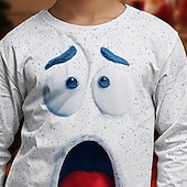 ieftine Umor 3D pentru băieți-Crăciun Băieți 3D Grafic Desene Animate Tricou Manșon Lung Primăvară Toamnă Modă De Bază Copii 4-12 ani Stil Nautic În aer liber Casual Zilnic Fit regulat