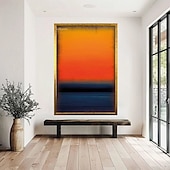 Недорогие Картины маслом-ручная роспись Марк Ротко репродукция холста настенное искусство Ротко абстрактное холст настенное искусство красный и желтый микс абстрактная живопись минимализм художественная живопись домашний