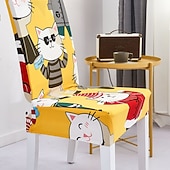 tanie Pokrowiec na krzesło do jadalni-Elastyczny pokrowiec na krzesło do jadalni, przyjazny dla zwierząt, zdejmowany i nadający się do prania pokrowiec na krzesło, trwały ochraniacz na krzesło do hotelu, jadalni, sali bankietowej, wesela