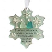 cheap Ornaments-Snowflake Shaped Acrylic Snowflake Sea Glass Friendship Christmas Ornament Unique Friendship Keepsake Coastal Winter Xmas Tree Decoration Ideal Gifts for Best Friends
