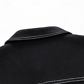 baratos Jaquetas de Suede Sintético-Homens Jaqueta de camurça sintética Férias Diário Respirável Bolsos Primavera Outono Tecido Moda Clássico Lapela Padrão Preto Marron Verde Tropa Casaco