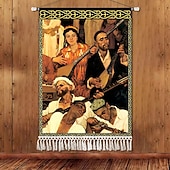 billiga Gobelänger-Skönhet Uyghur etnisk stil väggtapet konstnärlig bakgrundsdekoration boho hängande konst för sovrum vardagsrum eller café