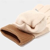 baratos Gorro-Homens Gorro Chapéus de inverno Gorros Conjunto de chapéu e luvas Gorro de inverno Caqui Cinzento Claro Fibras Acrilicas 3 Peças Tricotado Aconchegante Roupa Diária Para Noite Bloco de cor Quente