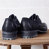 economico Scarpe Eleganti Classiche-scarpe eleganti da uomo in vera pelle, modello Oxford – scarpe formali da lavoro con lacci, stile brogue vintage, per ufficio, matrimoni ed eventi serali