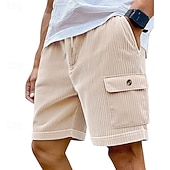cheap Casual Shorts-Men's Shorts Summer Shorts Casual Shorts Corduroy Shorts Drawstring Pocket Elastic Waist Plain Comfort Breathable Short Outdoor Vacation Sport Casual Navy Blue