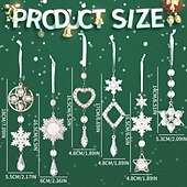 お買い得  装飾品-クリスマスクリスタル吊り下げオーナメント、透明アクリル製オーストリア産スノーフレーク、つらら&amp;amp;ティアドロップ型の装飾、ホリデーツリー用のシャンデリアペンダント&amp;amp;お祭りの照明
