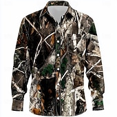 economico Camicia vintage-Per uomo Mimetico Camicia Camicia con Bottoni Manica Lunga Vintage Retrò All&#039;aperto Campeggio &amp; Escursionismo Caccia Primavera Autunno Collo ripiegato Stampa 3D Una tasca anteriore Camicia tipo lino