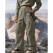 economico Fondi-Per donna Pantaloni Cargo Pantaloni da escursionismo pantaloni da trekking Esterno Vestibilità regolare Impermeabile Antivento Pantaloni Tasca Elastico in vita Nero Rosso Campeggio / Escursionismo