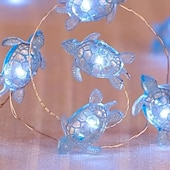 Недорогие LED ленты-Светодиодная гирлянда на морскую тематику, 2 м, 20 светодиодов, питание от батареек, синяя морская звезда, зеленая черепаха, декоративная гирлянда для Рождества, дня рождения, свадьбы, дома, спальни,