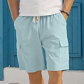 cheap Casual Shorts-Men's Shorts Summer Shorts Casual Shorts Corduroy Shorts Drawstring Pocket Elastic Waist Plain Comfort Breathable Short Outdoor Vacation Sport Casual Navy Blue