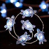 Недорогие LED ленты-Светодиодная гирлянда на морскую тематику, 2 м, 20 светодиодов, питание от батареек, синяя морская звезда, зеленая черепаха, декоративная гирлянда для Рождества, дня рождения, свадьбы, дома, спальни,