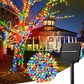 cheap Solar String Lights-LED Solar Christmas String Lights Outdoor Waterproof 100m 334.5Ft 1000LED/50m 171Ft 500 LED Solar Christmas Lights with Remote8 Modes Waterproof Patio Lights for Christmas Tree Patio Yard Garden Party Decor