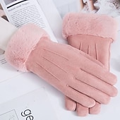 cheap Gloves-Women's 1 Pair Fingertips / Winter Gloves Streetwear / Outdoor Gloves - Solid Colored Full Finger