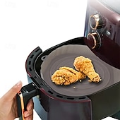 お買い得  キッチン用品＆小物-シリコン製エアフライヤーライナー3個パック - 7.09インチのノンスティック、再利用可能なバスケットとボウルマット、オーブンアクセサリー、ベーキングトレイ、家庭料理用のキッチンガジェット