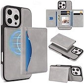 お買い得  iPhone用ケース-電話 ケース 用途 iPhone 17 16 15 14 Pro Max Plus 16e 13 Pro Max バックカバー 磁石バックル キックスタンド カード挿入口 レトロ風 TPU PUレザー