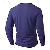 economico Magliette casual da uomo-Per uomo Maglietta Maglia Henley Camicia a Maniche Lunghe Manica Lunga Henley Primavera Autunno Semplice Moda Designer Essenziale Tasche Vacanza Streetwear Uscire Nero Bianco Blu marino Maglietta Top