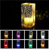 economico Luci decorative-Lampada da tavolo a bolle di cristallo acrilico a led, creativa, personalizzata, per ristorante, atmosfera KTV, lampada da comodino, piccola luce notturna, lampada da tavolo decorativa, ricarica USB,