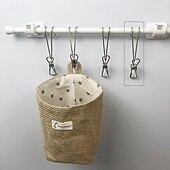 お買い得  収納＆整理-25個のステンレススチール製洗濯バサミフッククリップ、丈夫な吊り下げクリップ、多目的湾曲フッククランプ、キッチンバスルーム収納、家庭用洗濯物干し用靴下乾燥オーガナイザー、再利用可能な金属クリップ。