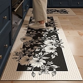 economico Tappeti corridoio-Tappeti da cucina di lusso in terra di diatomee color crema, ampia area, copertura totale, assorbente, resistente all'olio, asciugatura rapida, antiscivolo, tappeto da cucina, decorazione per la casa