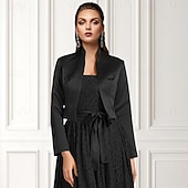billige mors wraps-Solid frakker  jakker sateng bryllup  fest kveld  uformell bryllupsgjest pakker  bolero med drapering  solid kjole å imponere