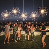 economico Striscie luci a batteria-led starburst scintillio luci fai da te esterno impermeabile luci stringa fata 8 modalità con telecomando per la festa di nozze natale arredamento camera da letto 4 confezioni 2 confezioni 1