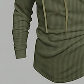 economico T-shirt in maglia a coste-Per uomo Maglietta Maglietta a Maglia a Coste Camicia a Maniche Lunghe Manica Lunga Collo alla coreana Primavera Autunno Inverno Semplice Striscia di Fossa Moda Designer Essenziale Coulisse Lavoro a