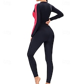 お買い得  ワンピースラッシュガード-女性用 ラッシュガード 全身水着 ダイブスキンスーツ パッチワーク UPF50+ 速乾性 高弾性 長袖 スイムウェア サーフィン 潜水 シュノーケリング 夏