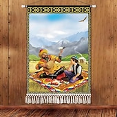 billiga Gobelänger-Skönhet Uyghur etnisk stil väggtapet konstnärlig bakgrundsdekoration boho hängande konst för sovrum vardagsrum eller café