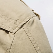 billiga Trenchcoat för män-Herr Fleece-jacka Peacoat Trenchcoat Semester Dagligen Höst Vinter 100 % bomull Håller värmen Ytterkläder Kläder Mode Klassisk Slät Ficka Kavajslag Enkelknäppt