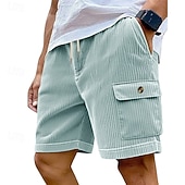 cheap Casual Shorts-Men's Shorts Summer Shorts Casual Shorts Corduroy Shorts Drawstring Pocket Elastic Waist Plain Comfort Breathable Short Outdoor Vacation Sport Casual Navy Blue