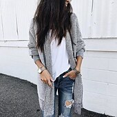 preiswerte Wintermäntel-Damen Freizeitjacke Warm Bequem Knöpfe Mode Outdoor Einfach Ausgehen Wochenende Einreihig Regulär Revers Normale Passform Langarm Oberbekleidung Grau Herbst Winter
