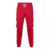 economico Carico-Per uomo Pantaloni da Tuta Cargo Pantaloni da tuta Joggers Pantaloni Coulisse Tasca Elastico in vita Semplice Comodità Quotidiano Sport all'Aperto Moda Casual Rosa Rosso Micro-elastico