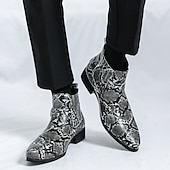 abordables Bottes de Costume-Bottines Chelsea à bout pointu en similicuir imprimé serpent pour homme – Chaussures de soirée, de scène et de soirée