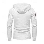 economico felpe con cappuccio da uomo di base-Per uomo Felpa con cappuccio Felpa con cappuccio e zip corta Nero Bianco Blu marino Cachi Grigio chiaro Con Cappuccio Semplice Tasca Zip a un quarto Sport &amp; Outdoor Quotidiano Ferie Poliestere