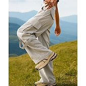 tanie Statki-Damskie Spodnie cargo Spodnie turystyczne spodnie turystyczne Wiosna Jesień Na wolnym powietrzu Regularny Odporność na wiatr Szybkie wysychanie Oddychający Spodnie Ściągana na sznurek Kieszeń Czarny