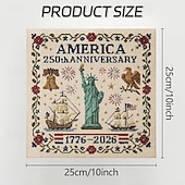 cheap Sewing &amp; Knitting &amp; Crochet-US 250th Anniversary Cross Stitch Kit Personalized Patriotic Cross Stitch Kits Commemorative Embroidery for Beginners Stamped and Counted Style Gifts for Veterans Military Fans