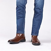 economico Stivali da cowboy e occidentali-stivali da lavoro da cowboy da uomo con bandiera americana in rilievo - stivali western in similpelle marrone resistente con suola robusta per abbigliamento casual e all&#039;aperto