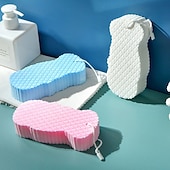 voordelige Badkamergadgets-4-pack superzachte exfoliërende badspons – hypoallergene 3D-lichaamsscrubber, TPR-materiaal, handmatige dieptereiniging &amp;huidverzachtend, roze/blauw/wit/grijs