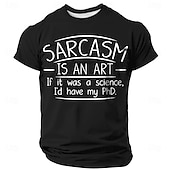  Herren Lustiges Sarkasmus PhD Grafik Tee - 'Sarkasmus ist eine Kunst' Zitat Kurzarm T-Shirt für Humor-Liebhaber