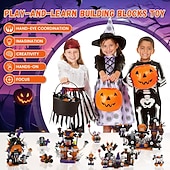 cheap Halloween Hanging &amp; Tabletop Decorations-Halloween Advent Calendar 2025 Building Toy Set for Kids Adult Teens, 24 days Halloween Countdown Calendar, Building Blocks Set Surprise Toys Gift