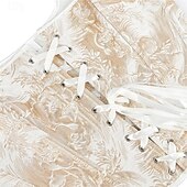 levne Korzety-Dámské Stahovací korzet/stahovací prádlo Stahovací spodní prádlo Sexy korzet Sexy Sladký Květinový Slátanina Dovolená Párty ulice Bez rukávů Do U Zlatá černá Zlatá Jaro Podzim Na míru